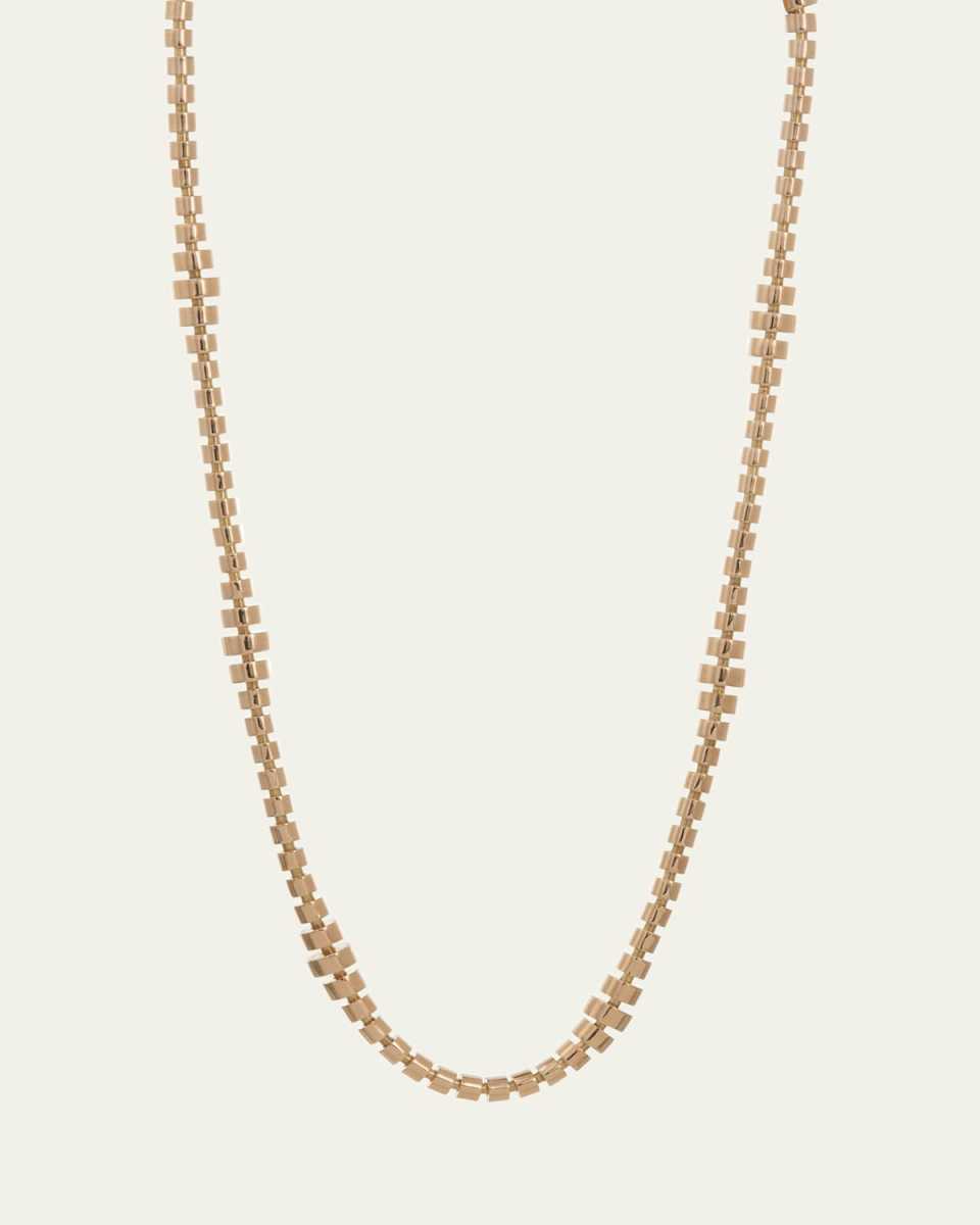 18K Yellow Gold Mini Hourglass Necklace, 16"L